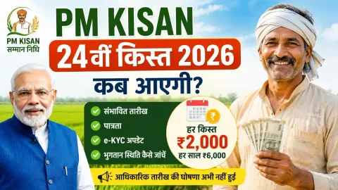 PM Kisan 24वीं किस्त 2026 की तारीख, e-KYC और Beneficiary Status अपडेट